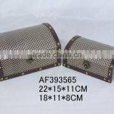 Fancy Leather Cover Gift Jeweled Wood Box thumbnail-1