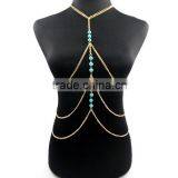 2016 Factory Wholesale Metal Body Chain With Green Stone thumbnail-1