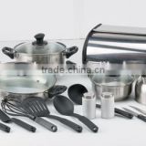 18pcs set stainless steel european cookware/sarriette cookware