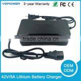 42V 5A 10-cell 200W Universal Lithium Battery Charger for Power Tools with Fan