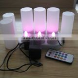 rechargeable Remote control set of 6 LED plastic tealights candles