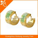 Hoop earrings wholesale gold plated earring stainless steel cz stud earrings