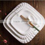 Ceramic Glaze Oem Dinner Square White Steak Plate for Restaurant Hotel Home