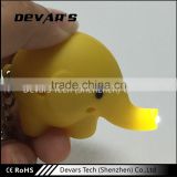 Low price custom plastic yellow elephant style keychain for gift