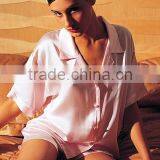 Classica Silk Satin Sleep Shirts Pure Silk Chameuse Fabric Pajamas thumbnail-6