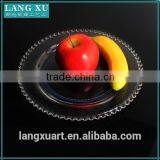 LX-P019 Crystal Clear Beaded Cheap Bulk Hotel Used Cheap Dinner Plate