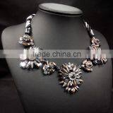 Fashion Rope Chain Necklace Crystal Flower Pendant Necklace New Design Necklace 2015 thumbnail-4