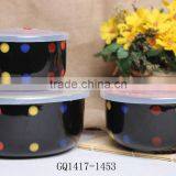 2015 new ceramic easter bowl with wholesale colorful dots