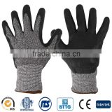 HPPE Fiberglass Nylon PU Coating ANSI 3 Cut Resistant Gloves