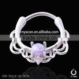 Lace Round Opal Center Beautiful Nose Rings Septum Jewelry Nose Piercings thumbnail-1