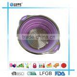 Collapsible Silicone Colander With Stainless Steel Rim, Green thumbnail-4