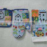 Kitchen Textile Printed Kitchen Towel Set Pot Holder Glove Wholesale China Supplier thumbnail-3