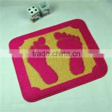 polypropylene fiber big foot print bathroom rugs anti-slip mat