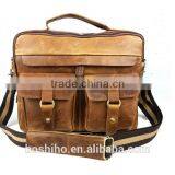 Hot Wholesale Mens Crazy Horse Cowhide Leather Tote Bag Handbag Shoulder Bag thumbnail-1