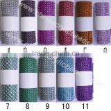 24 Rows Crystal Wedding Mesh Ribbon Gold Color for Decoration Candle &cake 12CM*10yard thumbnail-4