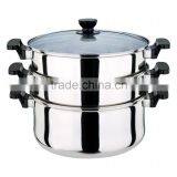 3 Layer Stainless Steel Steamer Set,26/28/30/32/34/36CM thumbnail-1