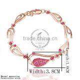 18KGP Rose Gold Plated Purple Crystal Rhinestone Austria Crystal Elements Women Bangle Bracelet Fashion Jewelry B004 thumbnail-1