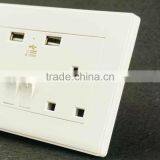 UK Standard Electric Double Power Points Wall Switch With Usb Socket thumbnail-6