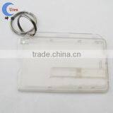 Transparent Rigid Plastic Credit Card Holder With Key Ring thumbnail-1
