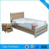 Polishing Aluminum Spring Mattress Queen Bed With Bedside Table thumbnail-1