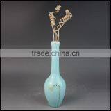 Traditional China Hand Painted Lotus Flower Mini Stoneware Vase Antique thumbnail-3