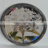antique rural mirror printed with round frame