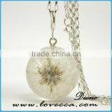 Unique Resin Crafts Real Pressed Flowers Necklace Pendant for Womens thumbnail-1