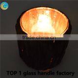 Manual Wooden Veneered Glass Cylinder Wedding Candle Holder