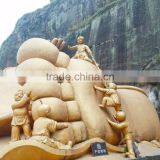 Outdoor Fengshui Decoration Metal Crafts Bronze Happy Buddha Statues for Sale thumbnail-4