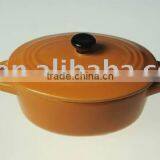 Stoneware Casserole Oval Shape With Black Lid thumbnail-1