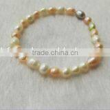 5-6 mm Multicolor Baroque Freshwater Pearl Bracelet thumbnail-1