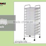 Home Storage Shelf With Castor 10 Drawers Rolling Rack Space Organizer Cabinet thumbnail-1