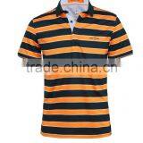 Men's 100%cotton Stripe Softtextile t Shirt Polo thumbnail-1