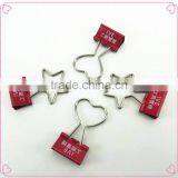 Star Shape Binder Clips for Promotion Heart Shape Metal Clips With LOGO Printing