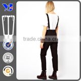 Adjustable shoulder strap fashion black dress pants