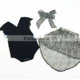 Wholesale Lace Fultter Sleeve Baby Girl Pom Pom Romper Leopard Print Childrens Dresses thumbnail-5