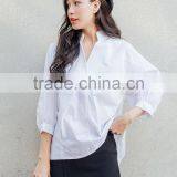 SZXX Tops Fashion Womens Lady V-Neck White Casual Blouse thumbnail-2