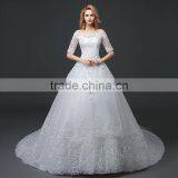 MGOO Manufacturer Off Shoulder Tail Wedding Dress Lace Up Ballgown Skirt Maternity Wedding Brail Party Dress thumbnail-2