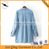 Hot Selling Beautiful Ladies New Design Top Quality Denim Women Plain Shirts thumbnail-2