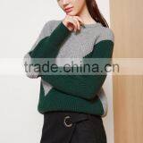 Women Geometric Design Sweater 2017 New Style Green Color Pullover Sweater thumbnail-1