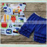 Wholesale Back to School Girl Boutique Outfit Baby Summer Short Clothes thumbnail-1
