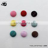500pcs 15MM Semicircle Polka-dot Printing Covered Buttons Flatback Fabric Button Accessories for Craft thumbnail-1