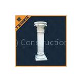 Natural White Marble Column Carved / Solid For Decoration