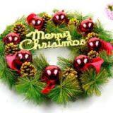 M109 Christmas Wreath Factory Supply Balls and Pine Cones Advent Wreath thumbnail-2