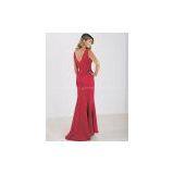 Fashion High Quality Custom Made V-neckline Mermaid Lady Prom Dress thumbnail-2