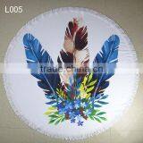 Feather Beach Towel Round Table Towel Shawl Yoga Mat Bath Towel Beach Towels/ Beach Towels