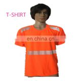 High visibility reflective safety t shirt with segmented strip