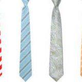 Standard Length Gray Mens Silk Necktie Classic Strips Adult