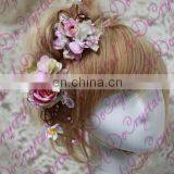 Aidocrystal Fashion Classic Bridal Flower Hair Piece Raw Material Pink Hair Accessories thumbnail-4