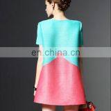 Beautiful Color Block Elegant Dress Pleated Dress 2017 Clothes Women thumbnail-4
